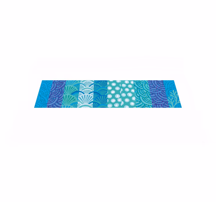 Alfombra vinílica salón patrón océano turquesa - TenVinilo