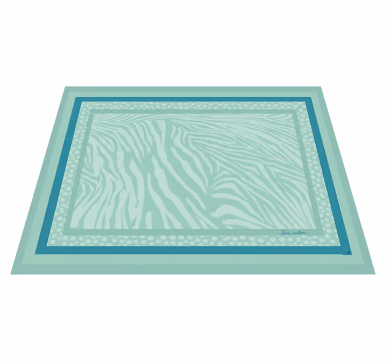 Alfombra vinílica salón rayas cebra menta - TenVinilo