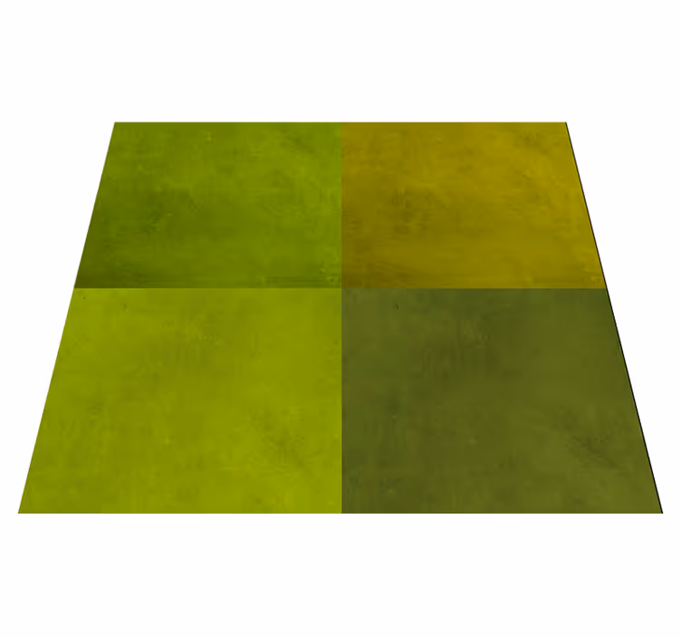 Alfombra vinílica geométrica cuadrados verdes modernos - TenVinilo
