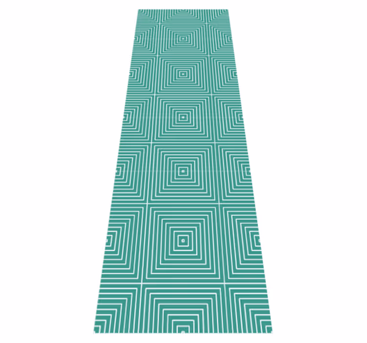 Alfombra vinílica geométrica patrón de cuadros verdes - TenVinilo