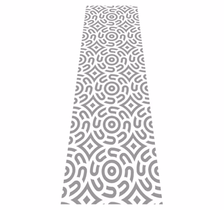 Alfombra vinílica geométrica patrón blanco con círculos - TenVinilo