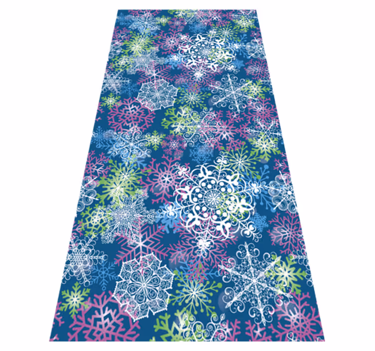 Alfombra vinílica navidad copos de nieve iluminados - TenVinilo