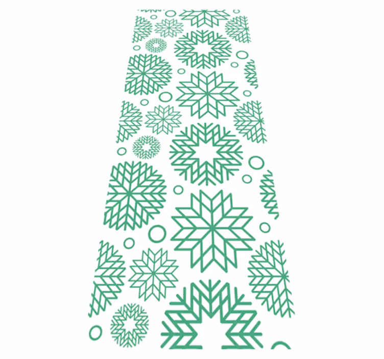 Alfombra vinílica navidad tres formas de copos verdes - TenVinilo
