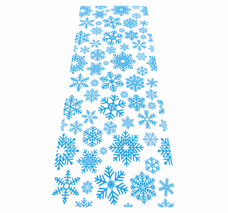 Alfombra vinílica navidad copos de nieve azules - TenVinilo