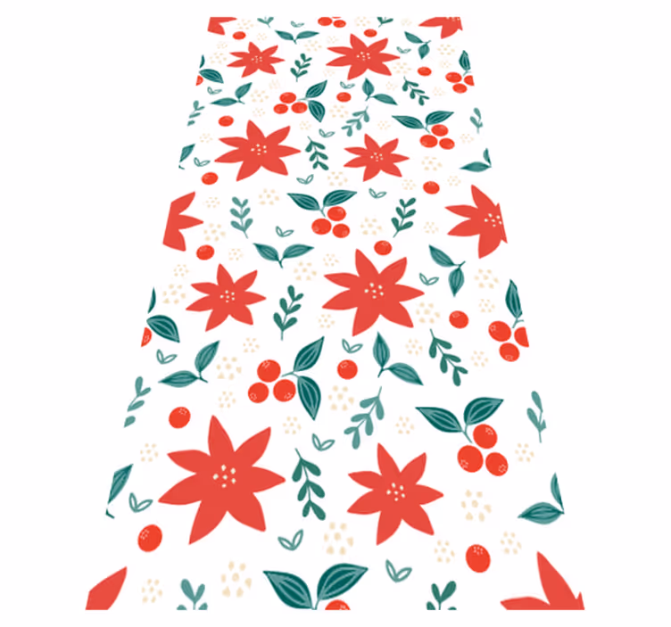 Alfombra vinílica navidad flores de navidad - TenVinilo