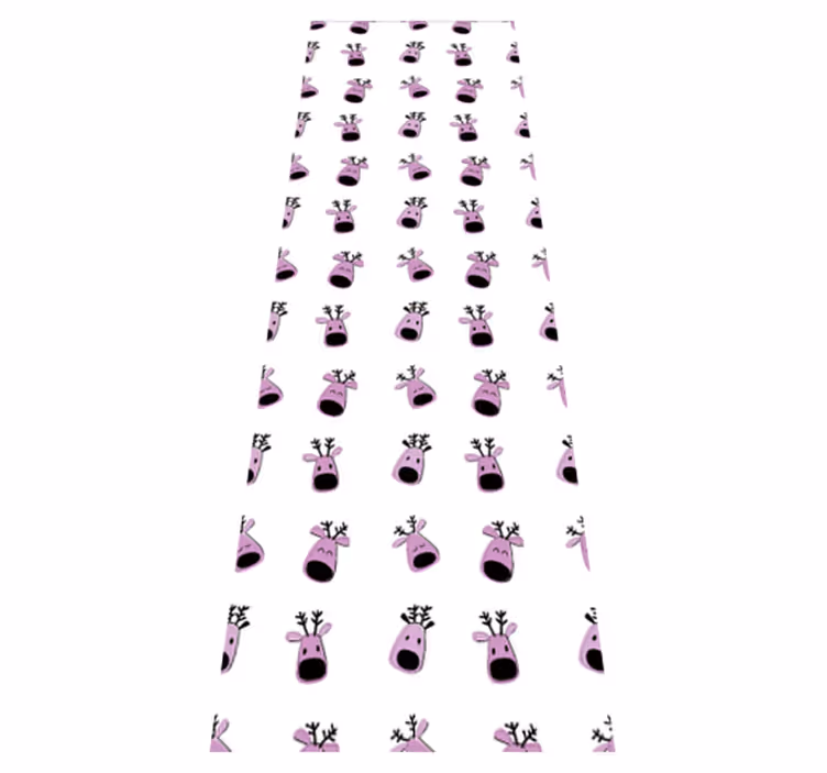 Alfombra vinílica navidad patrón de ciervo rosa - TenVinilo