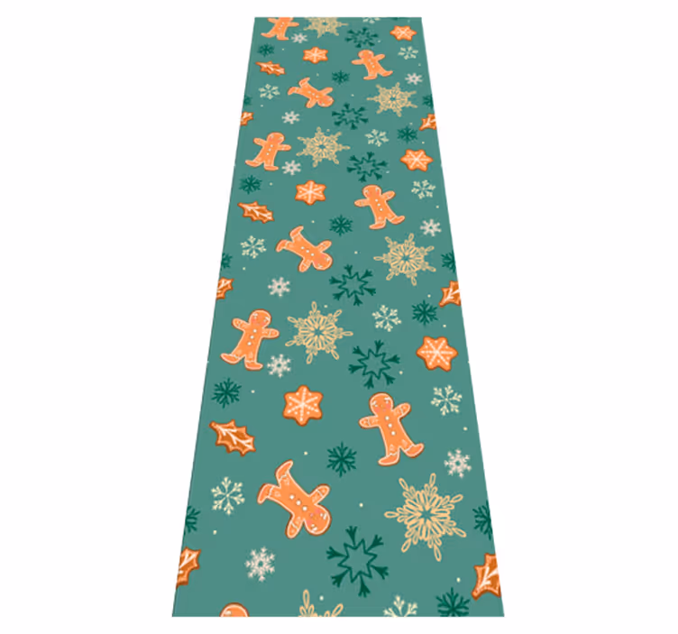 Alfombra vinílica navidad patrón de jengibre navideño - TenVinilo
