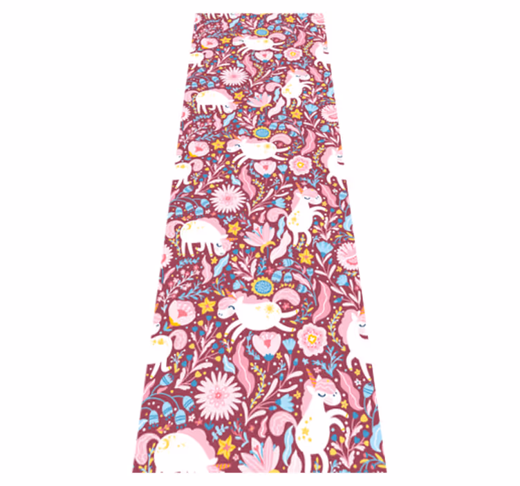 Alfombra vinílica dormitorio diseño de unicornio hermoso - TenVinilo