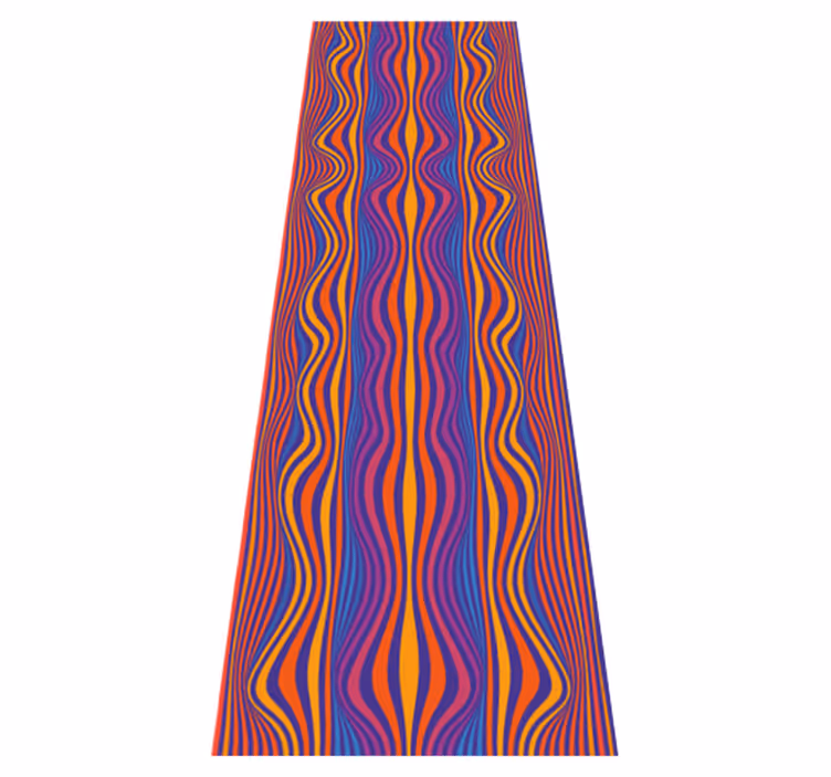Alfombra vinílica dormitorio líneas psicodélicas groovy - TenVinilo