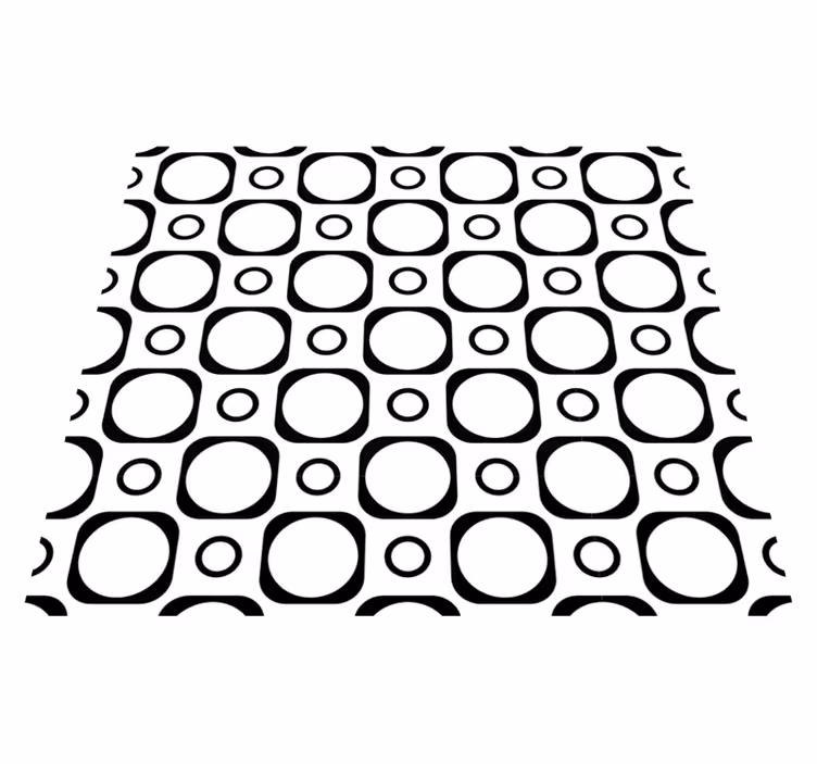 Alfombra vinílica dormitorio baldosas en blanco y negro - TenVinilo
