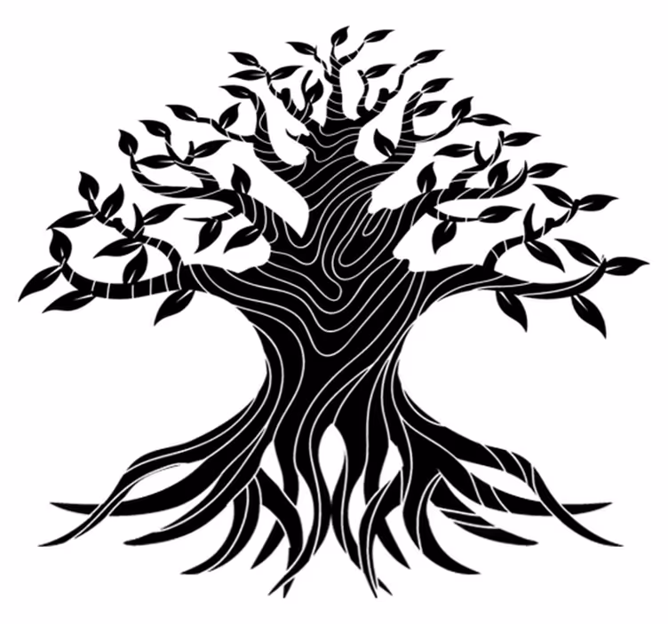 Alfombra vinílica naturaleza Árbol de la vida líneas - TenVinilo