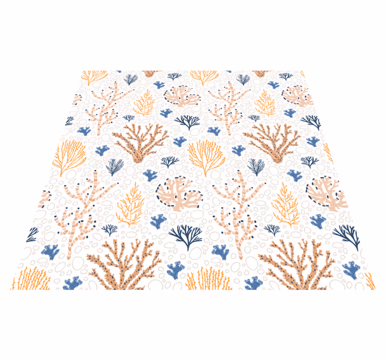 Alfombra vinílica naturaleza con diseño coral elegante - TenVinilo