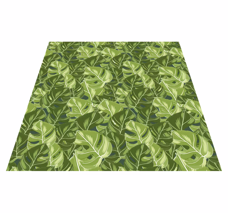 Alfombra vinílica naturaleza patrones de hojas lujosas - TenVinilo