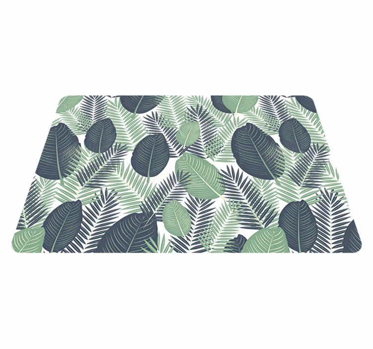 Alfombra vinílica flores vegetación verde selva - TenVinilo