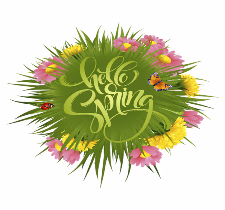 Alfombra vinílica flores campo en primavera - TenVinilo