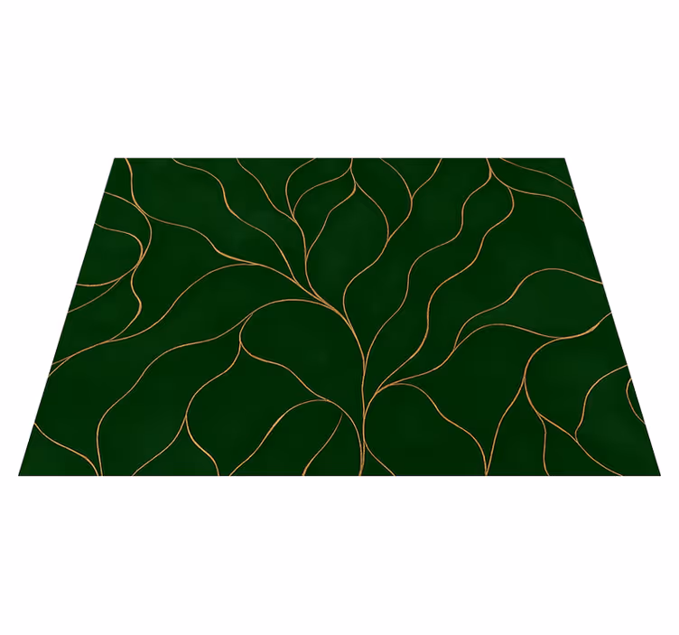 Alfombra vinílica dormitorio textura mármol verde y oro - TenVinilo