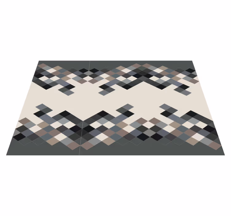 Alfombra vinílica geométrica tonos de color bloques - TenVinilo