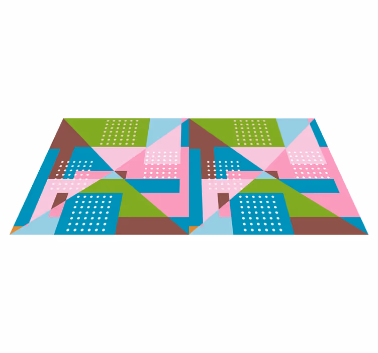 Alfombra vinílica geométrica en tonos pastel - TenVinilo
