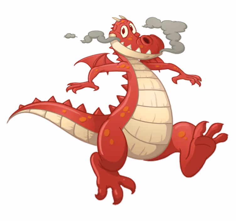 Alfombra vinílica infantil dragón rojo - TenVinilo