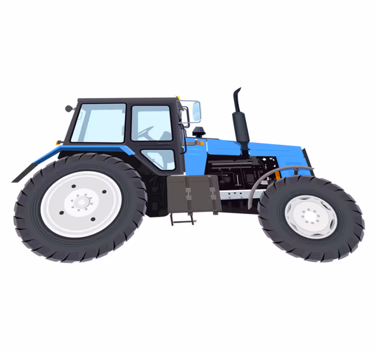 Alfombra vinílica infantil tractor moderno azul - TenVinilo
