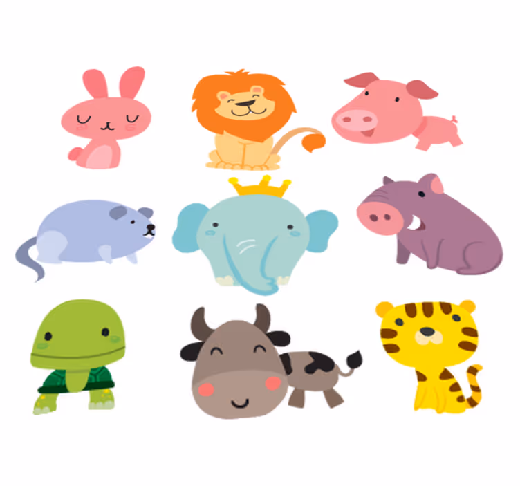 Alfombra vinílica infantil sticker de animales - TenVinilo