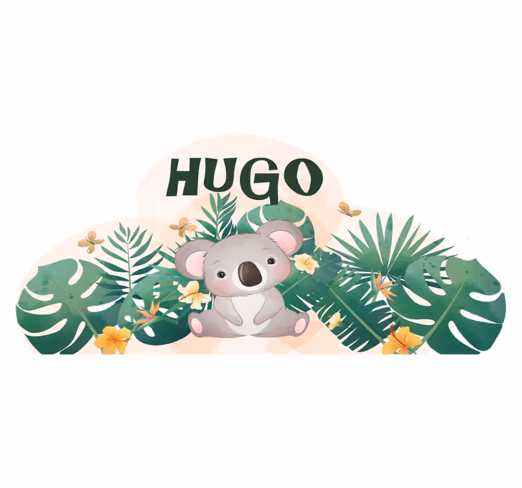 Alfombra vinílica infantil koala lindo con nombre - TenVinilo