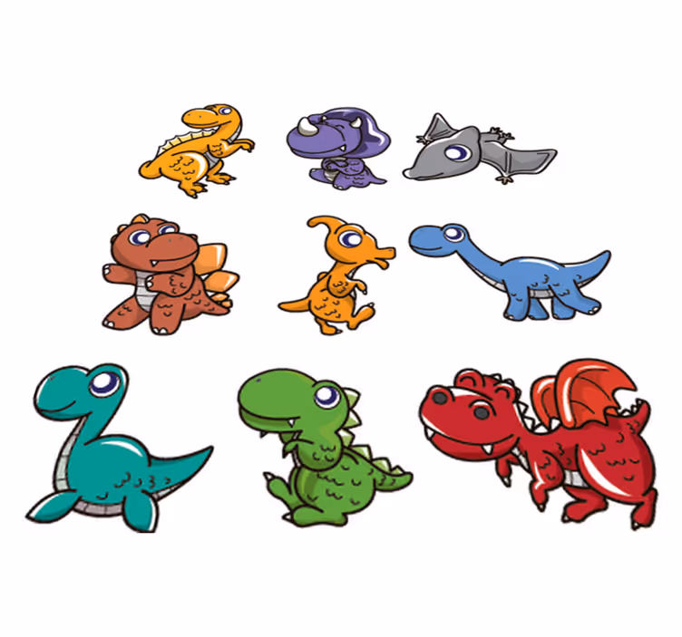 Alfombra vinílica infantil sticker de dinosaurios bebés - TenVinilo