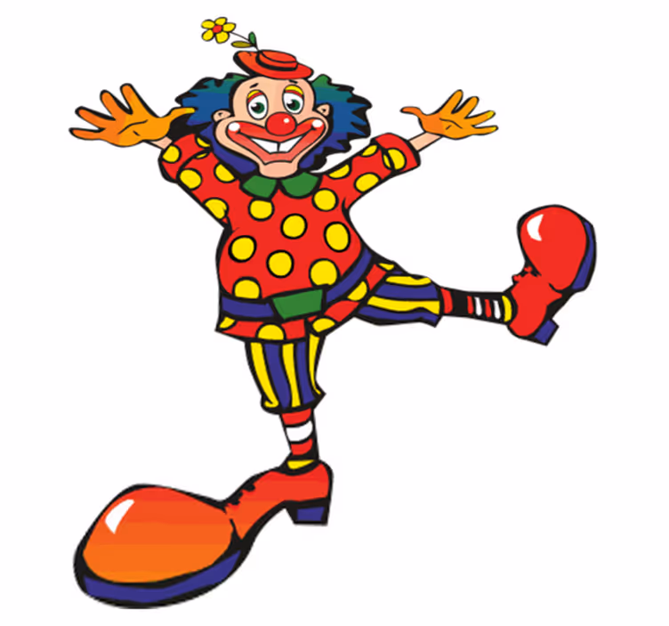 Alfombra vinílica infantil payaso colorido bailarín - TenVinilo