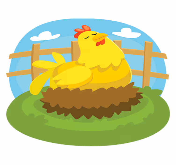 Alfombra vinílica infantil gallina ponedora - TenVinilo