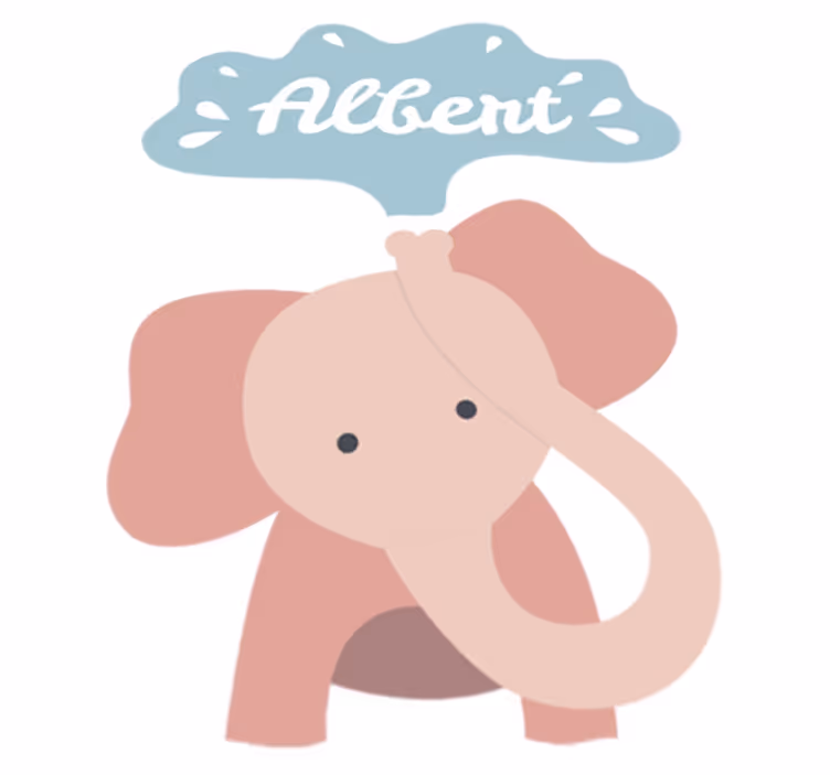 Alfombra vinílica infantil elefante bebé con nombre - TenVinilo