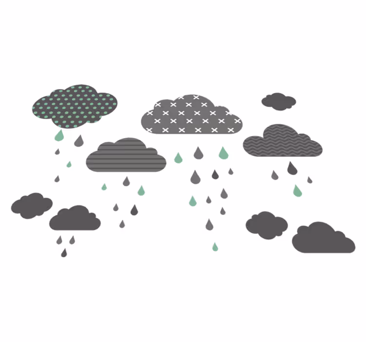 Alfombra vinílica infantil nubes grises y lluviosas - TenVinilo
