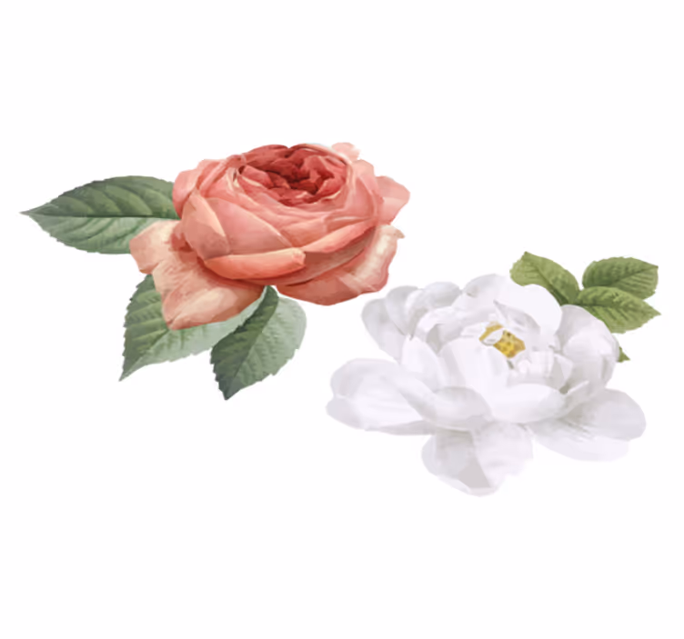 Alfombra vinílica dormitorio rosas blancas y pink - TenVinilo