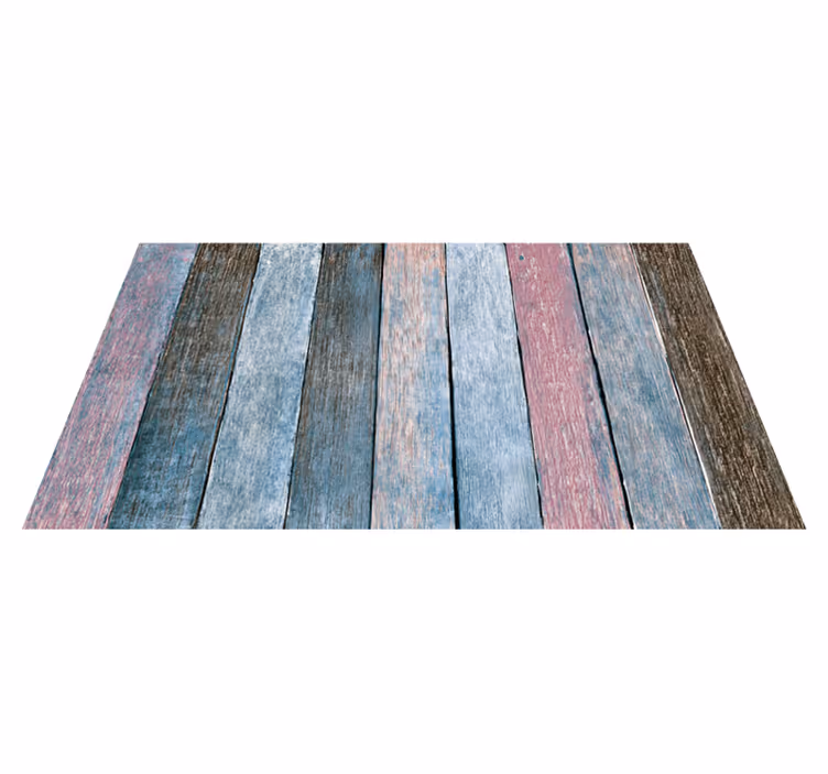Alfombra vinílica dormitorio tablones de madera rústica - TenVinilo