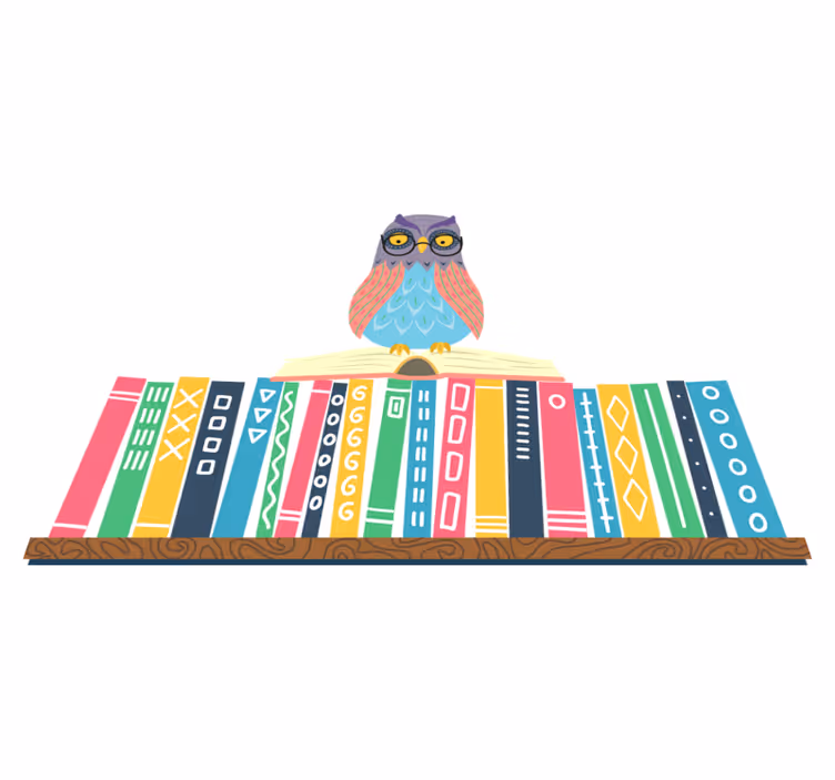 Alfombra vinílica dormitorio búho de dibujos con gafas - TenVinilo