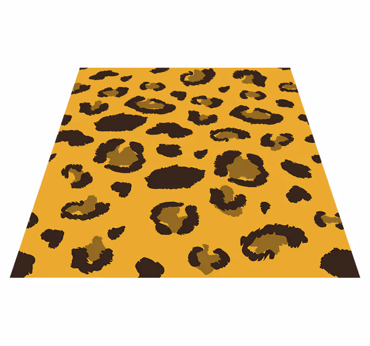 Alfombra vinílica dormitorio estampado leopardo muebles - TenVinilo