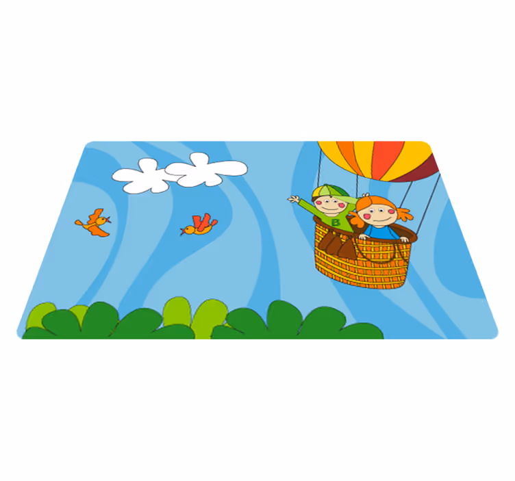 Alfombra vinílica infantil globo aerostático - TenVinilo