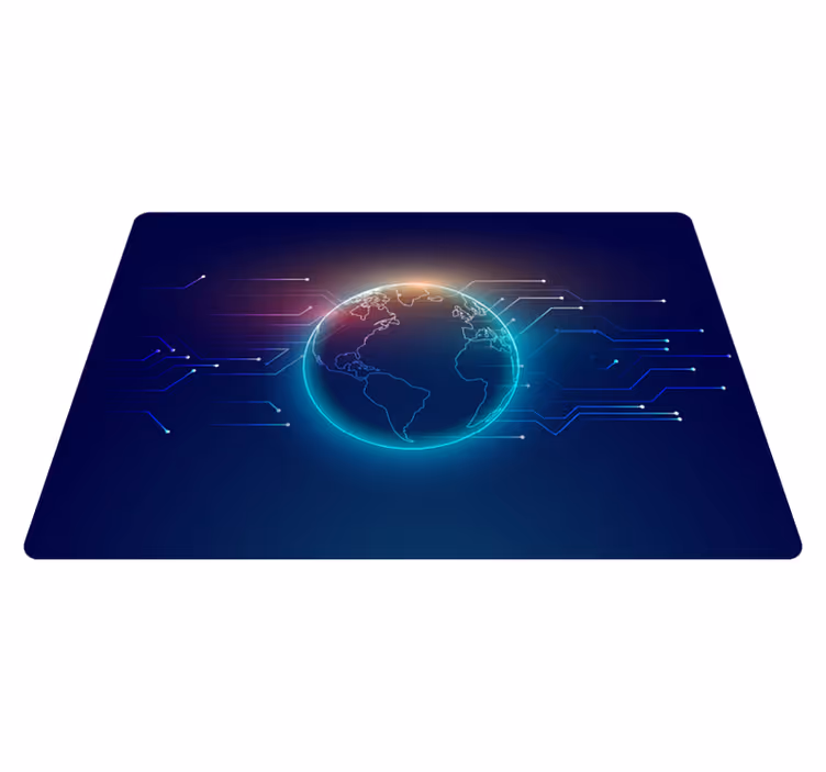 Alfombra vinílica mapamundi mapa mundial geométrico - TenVinilo