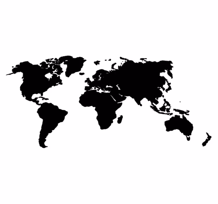 Alfombra vinílica mapamundi mapa mundial monocromo - TenVinilo