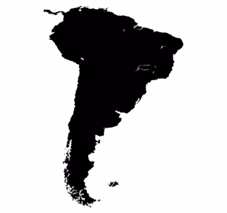 Alfombra vinílica mapamundi silueta de sudamérica - TenVinilo