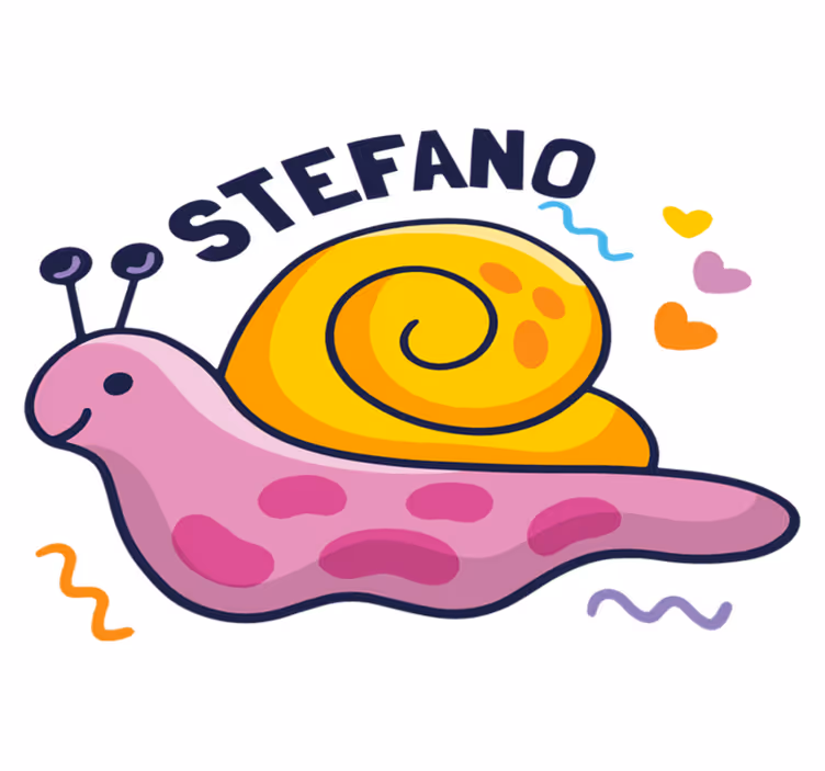 Alfombra vinílica infantil caracol colorido con nombre - TenVinilo