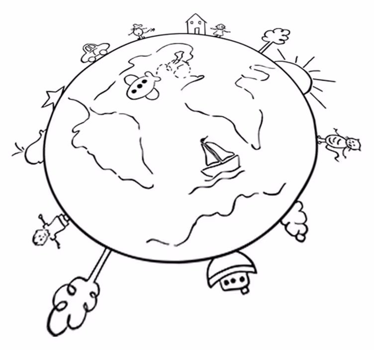 Alfombra vinílica infantil mapa del mundo viajes - TenVinilo