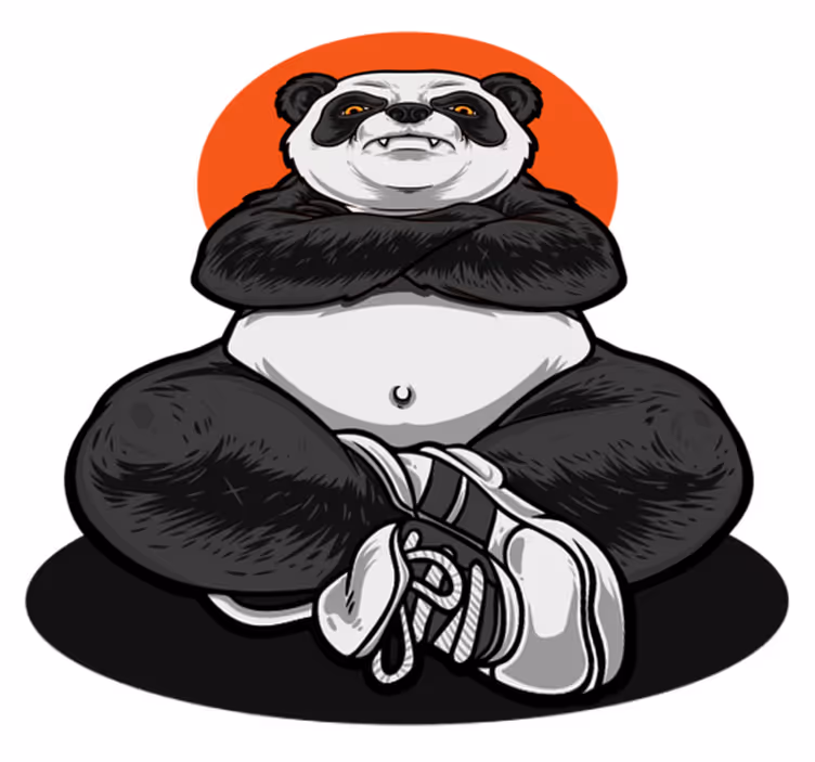 Alfombra vinílica infantil panda rebelde - TenVinilo