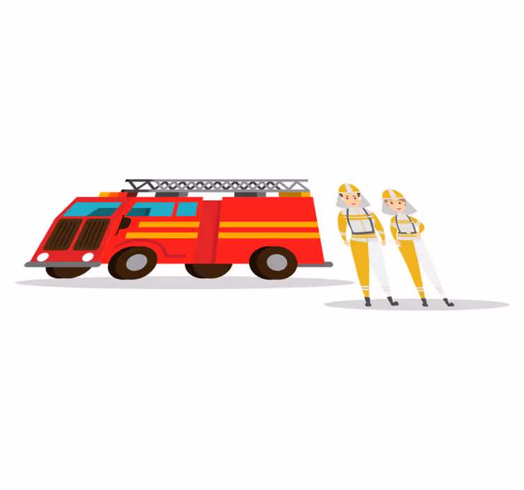 Alfombra vinílica infantil coche de bomberos - TenVinilo