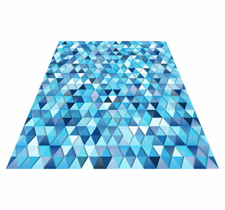 Alfombra vinílica baño abstracto azul geométrico - TenVinilo