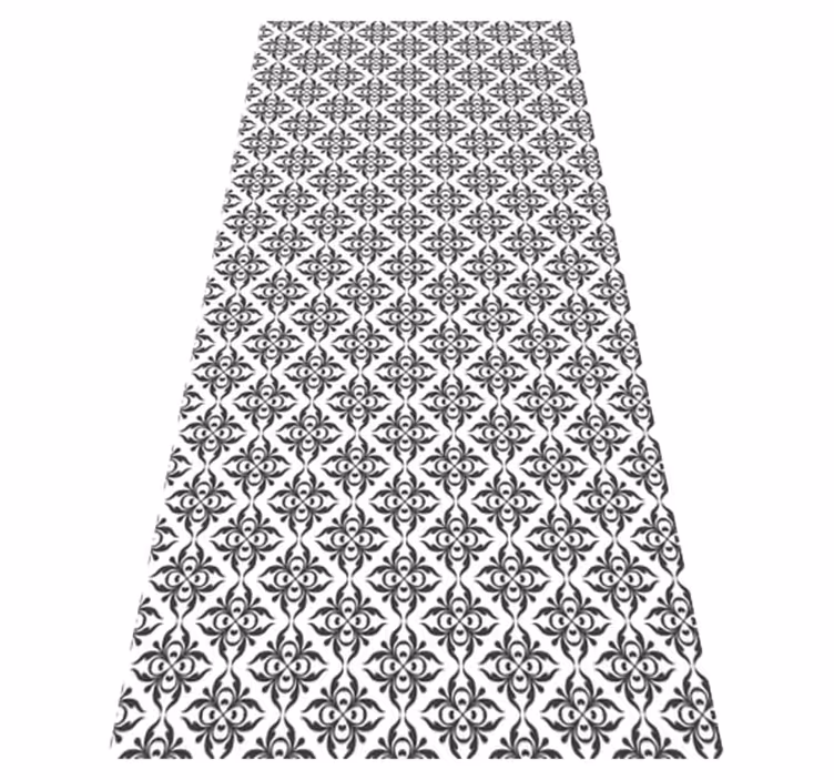 Alfombra vinílica baño patrón de azulejos negros - TenVinilo