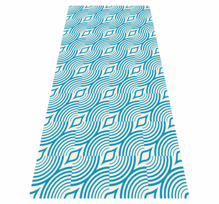 Alfombra vinílica baño diseño de líneas azules marinas - TenVinilo