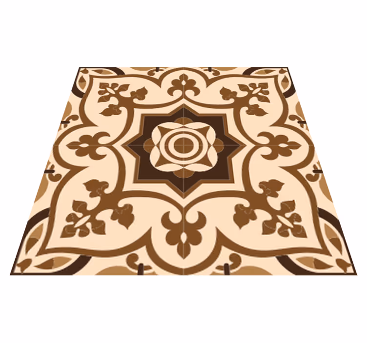 Alfombra vinílica baño diseño azulejos marrones - TenVinilo
