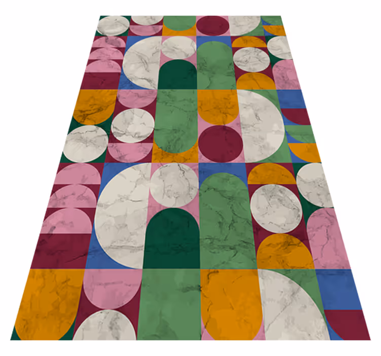 Alfombra vinílica baño formas geométricas texturizadas - TenVinilo