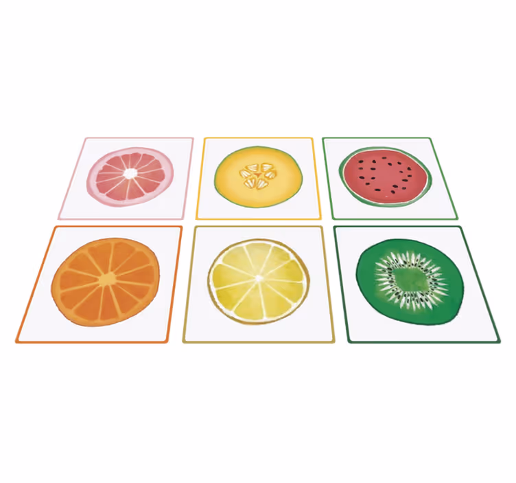 Alfombra vinílica cocina frutas en rodajas - TenVinilo