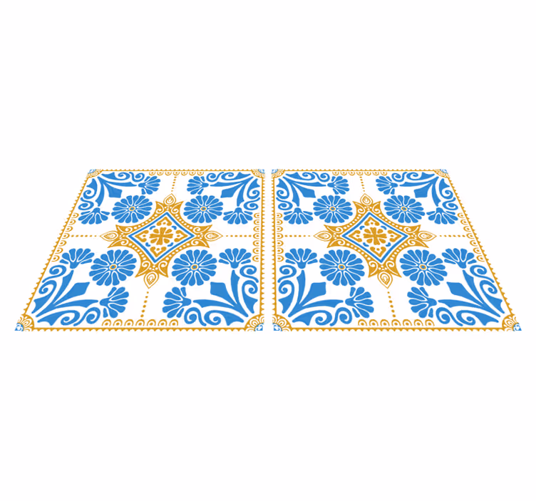 Alfombra vinílica cocina diseño de baldosas marroquíes - TenVinilo